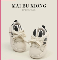 LB Giày MAIBU trắng sọc đen tai thỏ(22-25)