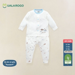 UALA ROGO Bộ dài cài giữa BB in hoạ tiết(0-6M)