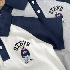 TH-Áo POLO2 khuy Gấu Steve(100-140)