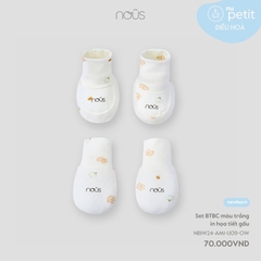 NOUS - Set BTBC màu trắng in hoạ tiết gấu NB