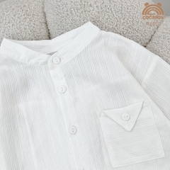 CCD - Áo cộc trắng cổ tàu(73-140)