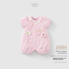 NOUS - Bộ liền cộc dáng bí cổ sen phối bèo (0-9M)