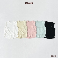 OBEBI - Bộ ba lỗ vải kháng khuẩn in gấu OBEBI (66-120)