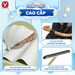V BABY - XE ĐẨY GẤP GỌN ĐẢO CHIỀU CÓ KHAY ĂN IX9