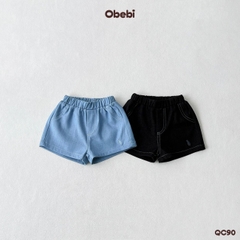 OBEBI - Quần jean cộc hình thêu con thỏ OBEBI (73-120)