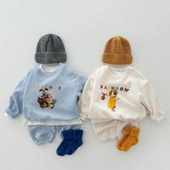 OBB Bộ nỉ chú cún Rainbow Friend(S80-110)