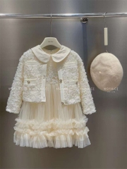 MT Set váy trắng công chúa+Áo khoác(7-15)