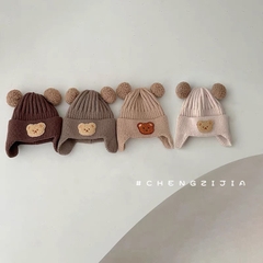 TMT Mũ len bịt tai đính Gấu