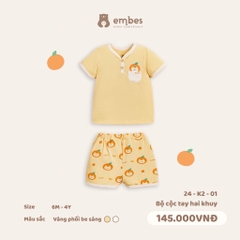 TH - Bộ cộc tay 2 khuy có túi(6M-4Y)