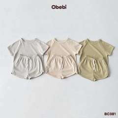 OBEBI - Bộ cộc trẻ em mùa hè vải waffler OBEBI (66-120)