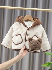 MT Áo khoác lông Gấu kèm túi gấu(5-13)