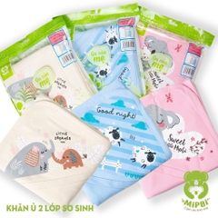 MIPBI - KHĂN Ủ SƠ SINH 2 LỚP IN HÌNH HM-19