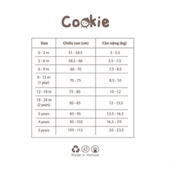 COOKIE Áo Gile chần bông cài giữa(6M-4Y)