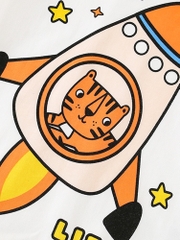 LB - Áo thun Malwee trắng hoạ tiết tên lửa(90-140)