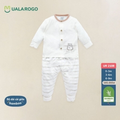UALA ROGO Bộ dài cài giữa BB in hoạ tiết(0-6M)