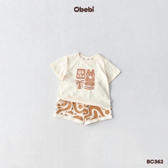 OBEBI - Bộ cộc trẻ em biển cả phối màu quần OBEBI (73-120)