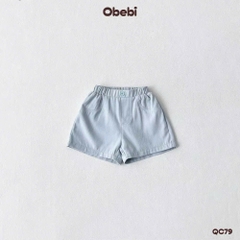 OBEBI - Quần đùi kaki trẻ em thêu OBEBI (73-120)
