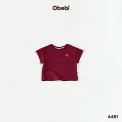 OBEBI - Áo thun thêu hình trái tim(66-110)