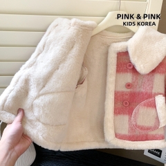 TH Khoác dạ hồng kèm túi(90-130)