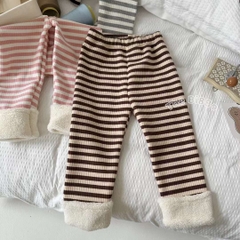 SA Quần legging kẻ lót lông gấu gập(90-130)