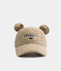 KK Mũ lưỡi trai lông nâu tai gaasu LOVABLE