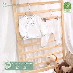 UALA ROGO Bộ dài cài chéo BB viền màu(0-6M)