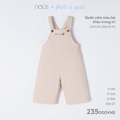 Nous Quần yếm màu be thêu trang trí(S6-18M)