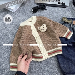 MT Áo khoác len đính Gấu nâu(90-130)