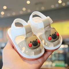 KB - Sandal nâu trắng gấu nâu(16-20)