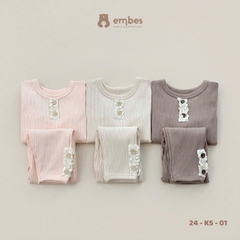 TH - Bộ dài tay phối ren 2 khuy(9M-4Y)