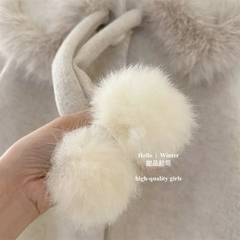 MT Áo dạ phối lông be cổ bèo(100-140)