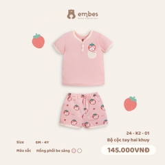 TH - Bộ cộc tay 2 khuy có túi(6M-4Y)