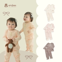 TH - Bộ dài tay phối ren 2 khuy(9M-4Y)