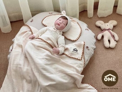 OME - SET CHĂN 4 LỚP SỢI TRE KÈM GỐI