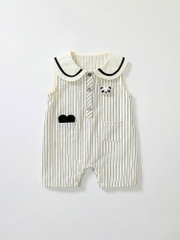 JS - Body đùi sát nách kẻ sọc đen Gấu trúc(66-80)