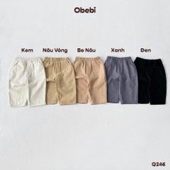 OBEBI - Quần kaki trẻ em mùa hè thêu túi OBEBI (73-120)