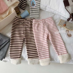 SA Quần legging kẻ lót lông gấu gập(90-130)