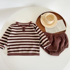 JS Set áo kẻ dài tay+quần chip(66-80)