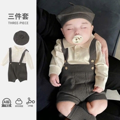 TMT - Set len rời 3 ct yếm gân kèm mũ(66-90)