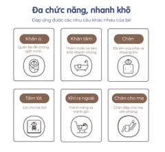 BS - Khăn ủ 1 lớp cotton viền in hình 100x100cm