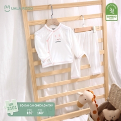UALA ROGO Bộ dài cài chéo BB viền màu(0-6M)