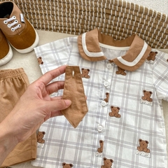 JS - Body kẻ gấu cổ sen nâu cavat(66-80)