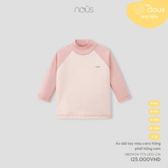 NOUS - Áo dài tay caro hông phối hồng cam(6M-2Y)