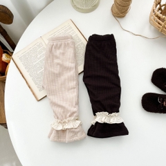 JS Quần tăm lót nỉ ống loe mix ren be(66-80)