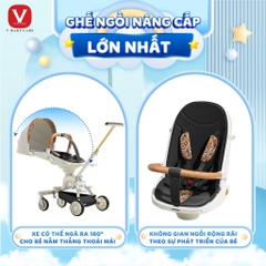 V BABY - XE ĐẨY GẤP GỌN ĐẢO CHIỀU CÓ KHAY ĂN IX9