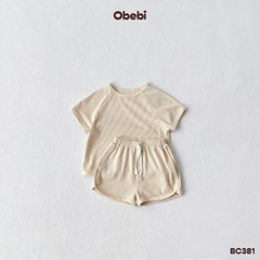 OBEBI - Bộ cộc trẻ em mùa hè vải waffler OBEBI (66-120)
