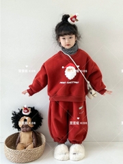 MT Bộ nỉ đỏ ông già noel lót lông(5-13)