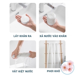 1Y+KHĂN TẮM NÉN DÙNG MỘT LẦN COTTON 70X140CM