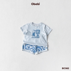 OBEBI - Bộ cộc trẻ em biển cả phối màu quần OBEBI (73-120)