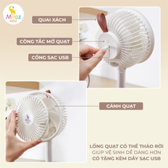 MOAZ - QUẠT KẸP XE ĐẨY MINI TÍCH ĐIỆN MB-063